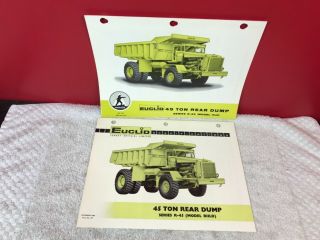 2 Rare Clark Michigan Euclid 45 Ton Dump Truck Dealer Sales Brochures