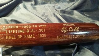 Ty Cobb Louisville Slugger Hall Of Fame State Bat Detroit Tigers