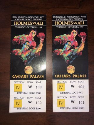 Holmes Vs Ali 2 Fight Tickets Muhamed Ali Consecutive Seats 100 And 101.