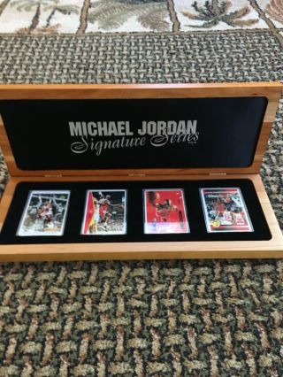 Michael Jordan Signature Series Porcelain 4 Card Set With Upa