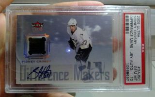 2005 - 06 Fleer Ultra Rookie Sidney Crosby Difference Maker Auto/10 Psa 10 Pop 1