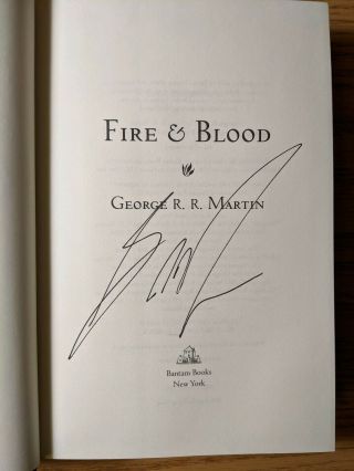 Fire & Blood SIGNED by GEORGE R.  R.  MARTIN — Hardback 1st Edition/Print 2