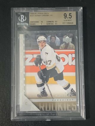 2005 - 06 Sidney Crosby Penguins Young Guns 201 Rookie Card Bgs 9.  5.