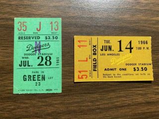 Sandy Koufax 2 Different Season Ticket Stubs 1960 