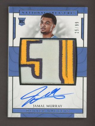 2016 - 17 National Treasures Jamal Murray Nuggets Rpa Rc 4 - Color Patch Auto /99