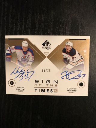 2018 - 19 Wayne Gretzky/ Connor Mcdavid Spa Sign Of The Times Dual Auto 25/25