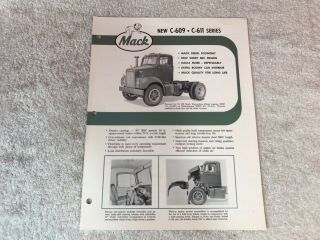 Rare 1960s Mack C609 Bulldog Truck Dealer Sales Brochure
