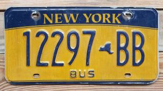 York " Empire State " Bus License Plate/auto Tag - 12297 - Bb Embossed