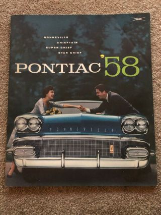 1958 Pontiac Chief Bonneville Star Chief Chieftain Car Dealer Brochure