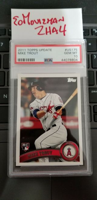 2011 Topps Update Mike Trout Us175 Psa 10 Gem Angels