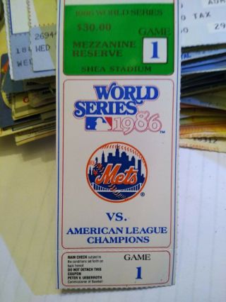 1986 World Series Ticket Stub Game 1 Mets Vs Red Sox
