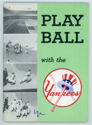 1958 " Play Ball With The Yankees " Booklet - Recruiting Tool For York Yankees