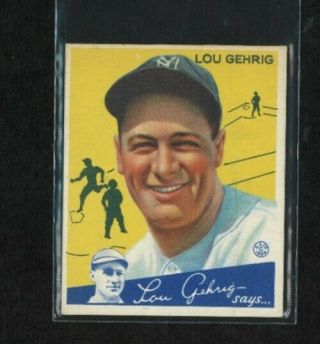 1934 Goudey 37 Lou Gehrig Ex,  /ex - Mt Cond.