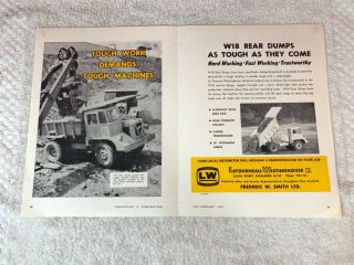 Rare 1960 Letourneau Westinghouse Dump Truck Sales Brochure