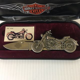 United Cutlery Harley Davidson Flstf Fat Boy Collectible Pocket Knife W/ Case