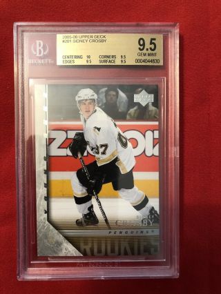 Sidney Crosby 2005 - 06 Upper Deck Young Guns Rookie Graded 9.  5