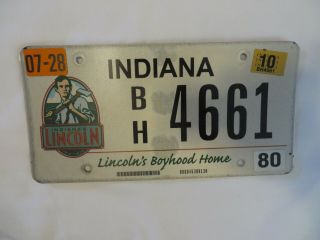 Vehicle Indiana License Plate Lincoln 