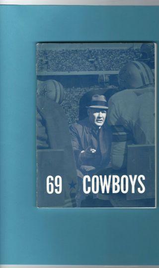1969 Dallas Cowboys Nfl Media Guide Tom Landry On Cover
