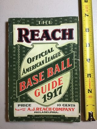 1917 Aj Reach Official Baseball Guide Philadelphia Co World Series Stats Team Ph