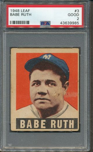 1948 Leaf 3 Babe Ruth Psa Good 2 9985