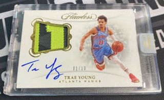 Trae Young 2018 Flawless /10 Gold Rpa Rookie Patch Auto Autograph Game Worn