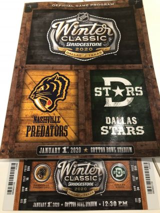 2020 Nhl Winter Classic Ticket Stub And Program Combo - Stars/predators