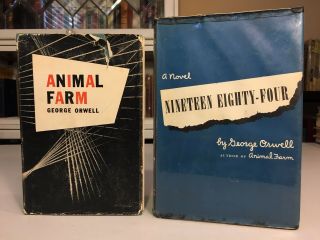 Animal Farm & 1984 By George Orwell - 1st/bc - Hcdj - 1946 & 1949 - Harcourt