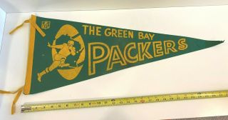 1960s Vintage Green Bay Packers Wisconsin Nfl Football Pennant 12 " X 29 "