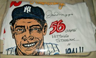 Rare Joe Dimaggio 50 Anniversary Hitting Streak T Shirt Adult Large Nip Yankees