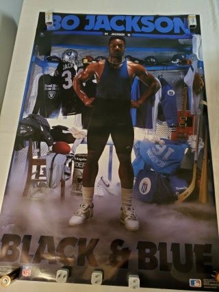 1989 Costacos Bo Jackson Raiders/royals " Black & Blue " 24x36 Poster