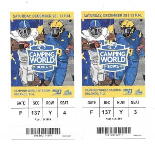 Camping World Bowl Full Ticket - Dec 28th,  2019 - Notre Dame - 33 Iowa State - 9