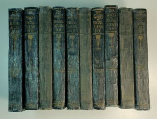 The Of Edgar Allan Poe Complete 10 Volume Book Set Funk & Wagnalls 1904
