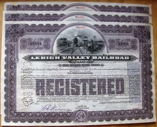 3 In Sequence To Same Company.  Lehigh Valley Railroad Company $1000 Bond 1944