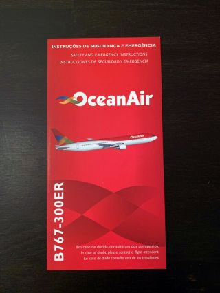 Safety Card Ocean Air Boeing 767 - 300er