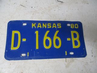 1980 Kansas Dealer License Plate Car Tag D - 166 - B