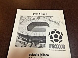 1970 Mexico Fifa World Cup England V Brazil Official Program Football