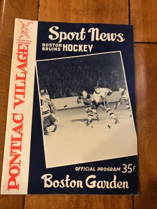 1959 Boston Sport News Boston Bruins Vs Chicago Black Hawk Program Boston Garden