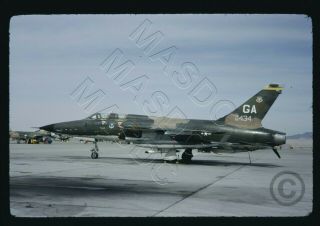 379 - 35mm Kodachrome Aircraft Slide - F - 105g Thud 62 - 4434 " Ga " @ George Afb 