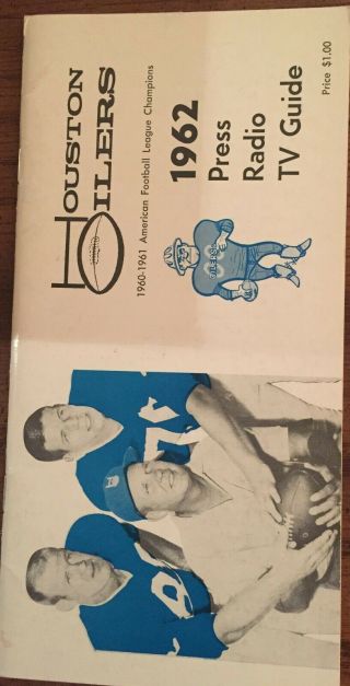 1962 Houston Oilers / Afl Media Guide – Rare Pro Football Find