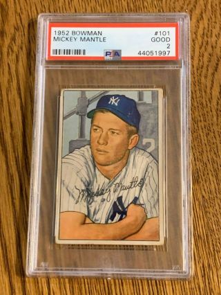 1952 Bowman 101 Mickey Mantle York Yankees - Psa 2