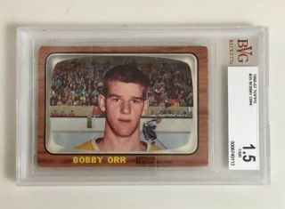 1966 67 Topps 35 Bobby Orr Rookie Card 1.  5 Beckett - Bvg - Boston Bruins