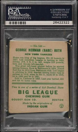 1933 Goudey Babe Ruth 149 PSA Altered (PWCC) 2