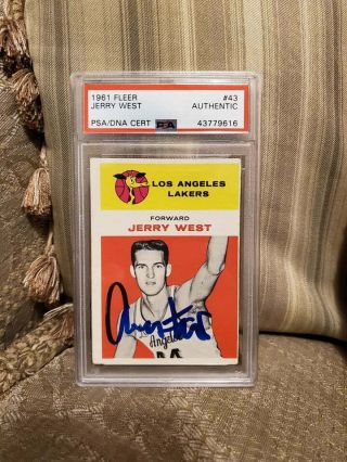 Oscar Robertson And Jerry West Autographed 1961 Rookie Cards