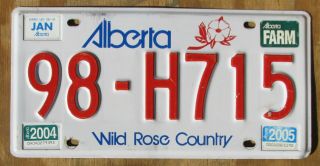 Alberta Wild Rose Country / Farm License Plate 2005 98 - H715