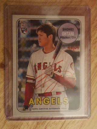2018 Shohei Ohtani Red Ink Rookie Auto 48/69 Topps Heritage Real One Autograph