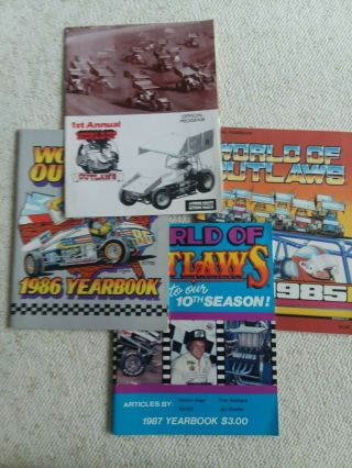 Vintage " World Of Outlaws " Program And Yearbooks - 1980s - Sprint Car Racing