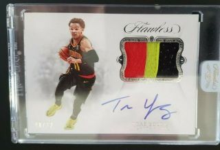 2018 - 19 Flawless Trae Young Rookie Game - Worn Patch Auto (rpa) 8/22