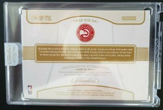 2018 - 19 Flawless Trae Young Rookie Game - Worn Patch Auto (RPA) 8/22 2
