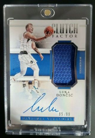 2018 - 19 National Treasures Luka Doncic Clutch Factor Rookie Patch Auto 85/99