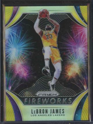 2019 - 20 Prizm Fireworks Gold Lebron James /10 Lakers